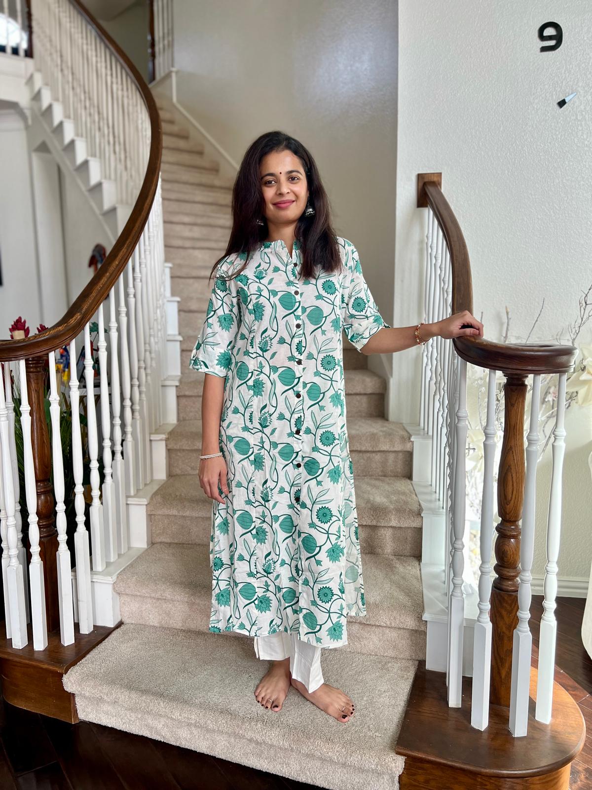 2 Piece Green Kurta Set
