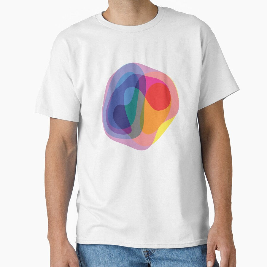 Abstract Circle Icon Design Shirt Modern Minimalist Graphic White