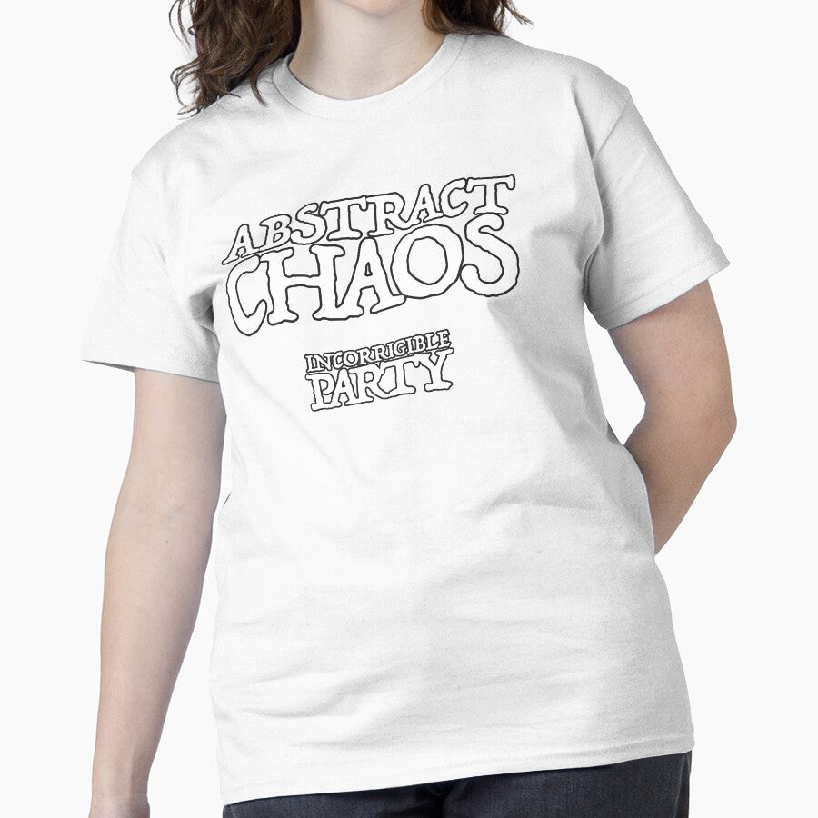 Abstract Chaos Modern Art Shirt Vibrant Creative Graphic White