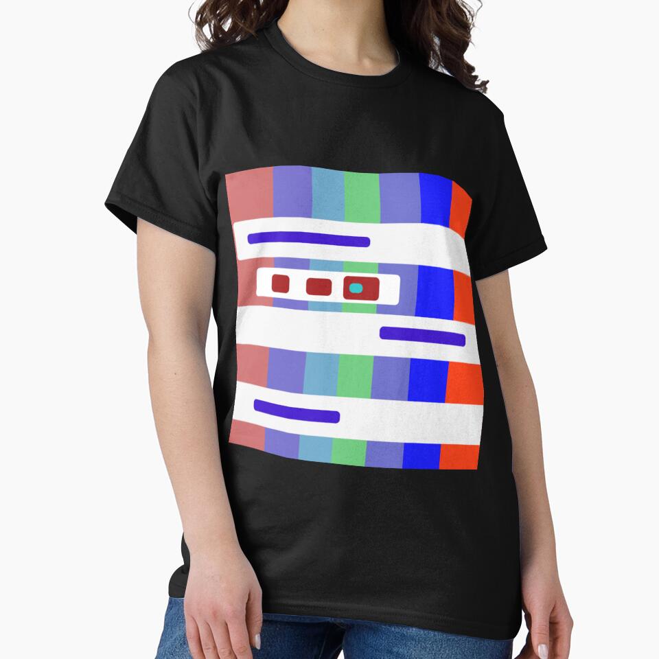 Abstract Zigzag Colorful Shirt Modern Vibrant Pattern Tee Black