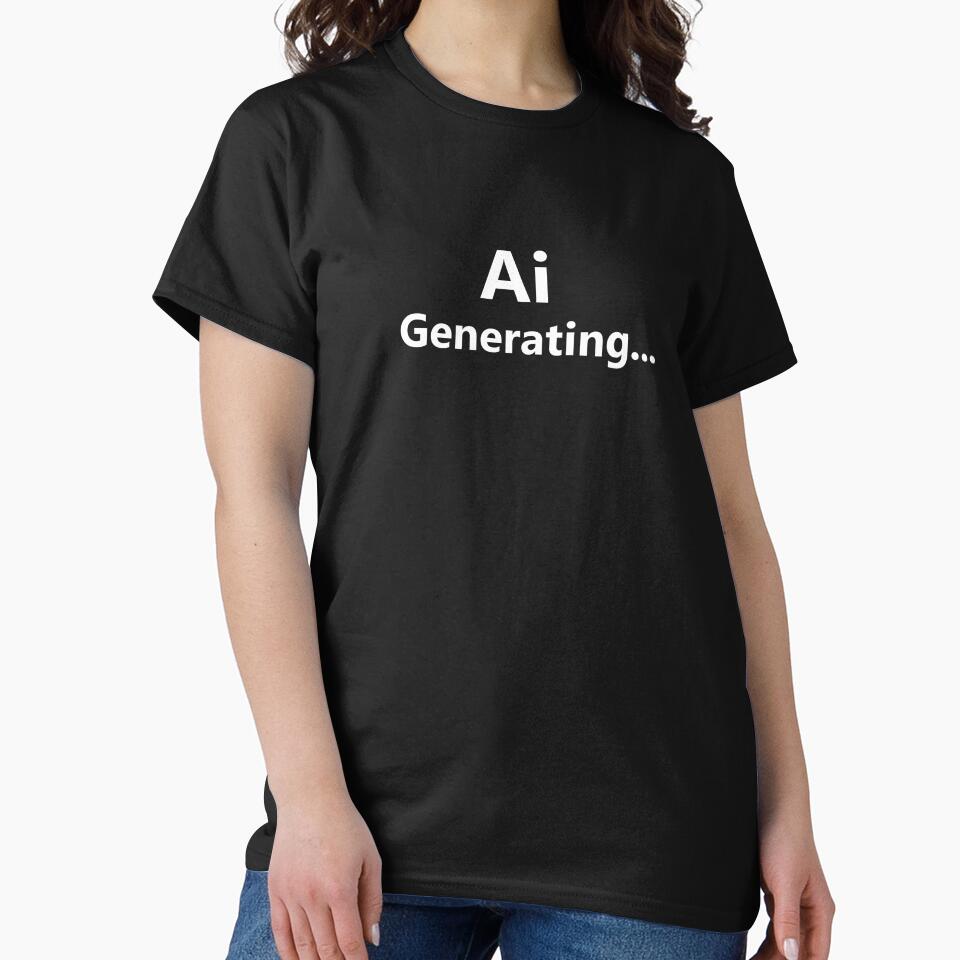 Ai Generating Status Shirt Modern Digital Progress Design Black