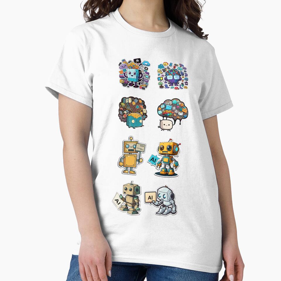 AI and Deep Learning Tech Shirt Machine Learning Graphic White