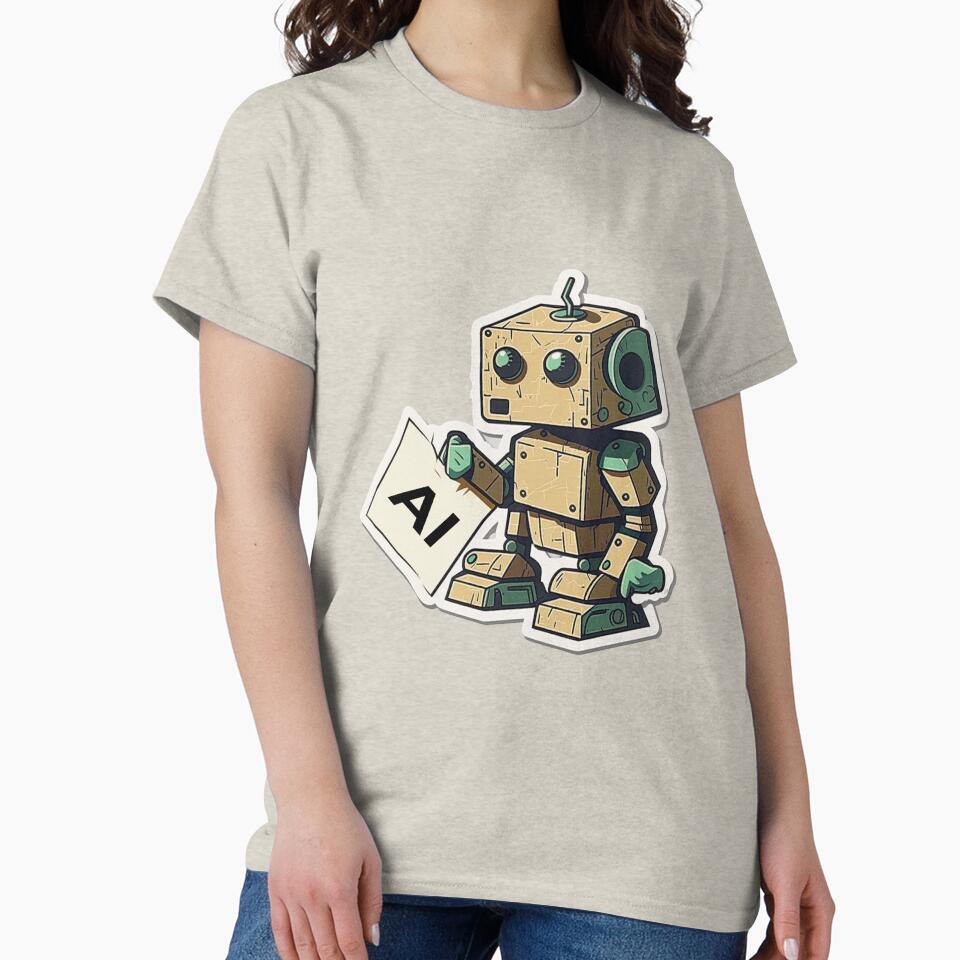 AI Robot Modern Tech Shirt Futuristic Android Graphic Creme